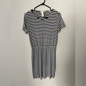 H&M navy blue striped summer dress